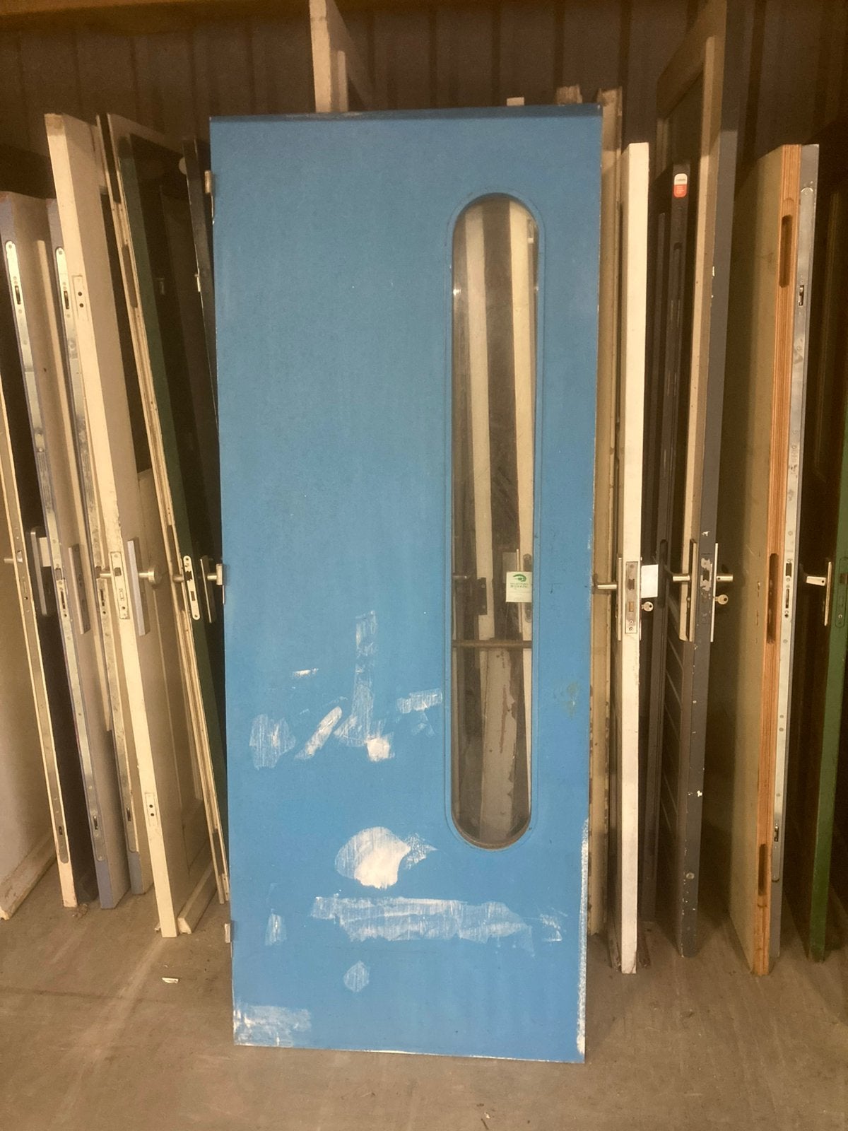 Plaatdeur met glas 83*2115, Ophalen, 1 tot 2 meter, Minder dan 3 meter, Zo goed als nieuw