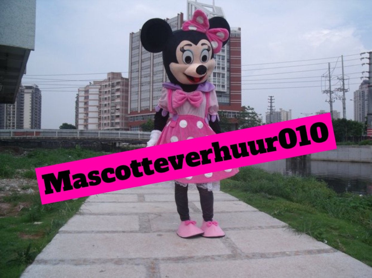 Roze Minnie Mouse mascotte te huur, Hobby en Vrije tijd, Feestartikelen | Verhuur, Ophalen, Zo goed als nieuw, Verjaardag