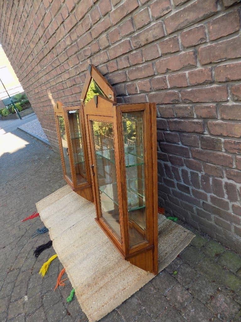 Amsterdamse school art deco vitrinekast hangend spiegelglas, Ophalen