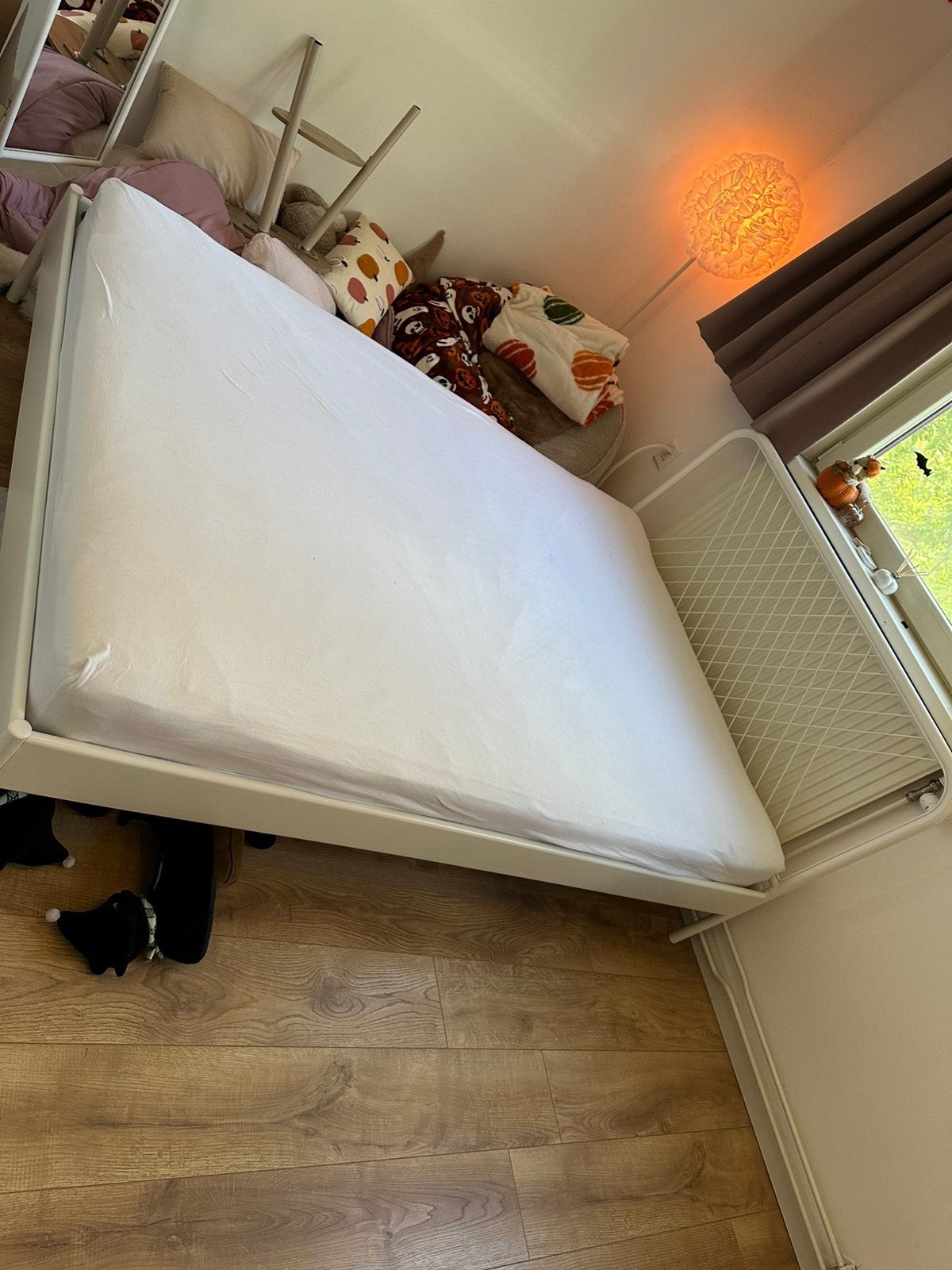 Wit bed frame Ikea Nesttun, Ophalen, Gebruikt, Wit, Tweepersoons