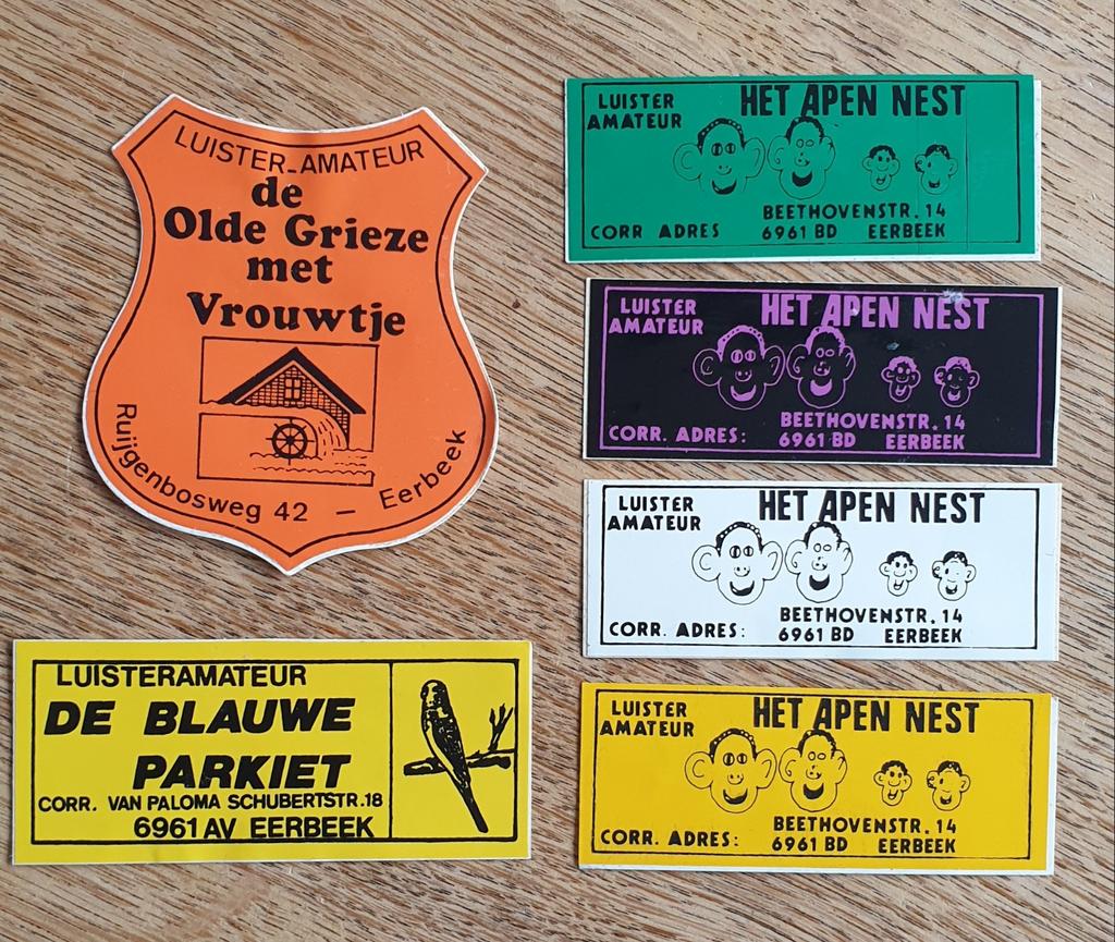 Stickers piraat piratenzender luister amateur radio EERBEEK, Ophalen of Verzenden, Zo goed als nieuw