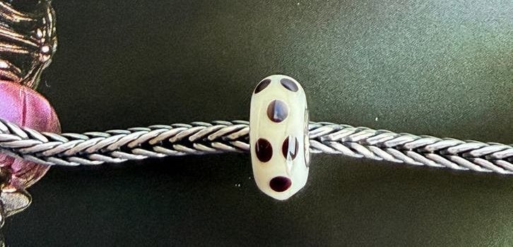 Trollbeads kraal ‘bruine stip’, Ophalen of Verzenden