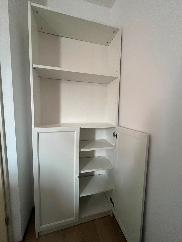 Witte half open kast, Ophalen, Minder dan 150 cm, 150 tot 200 cm, 25 tot 50 cm
