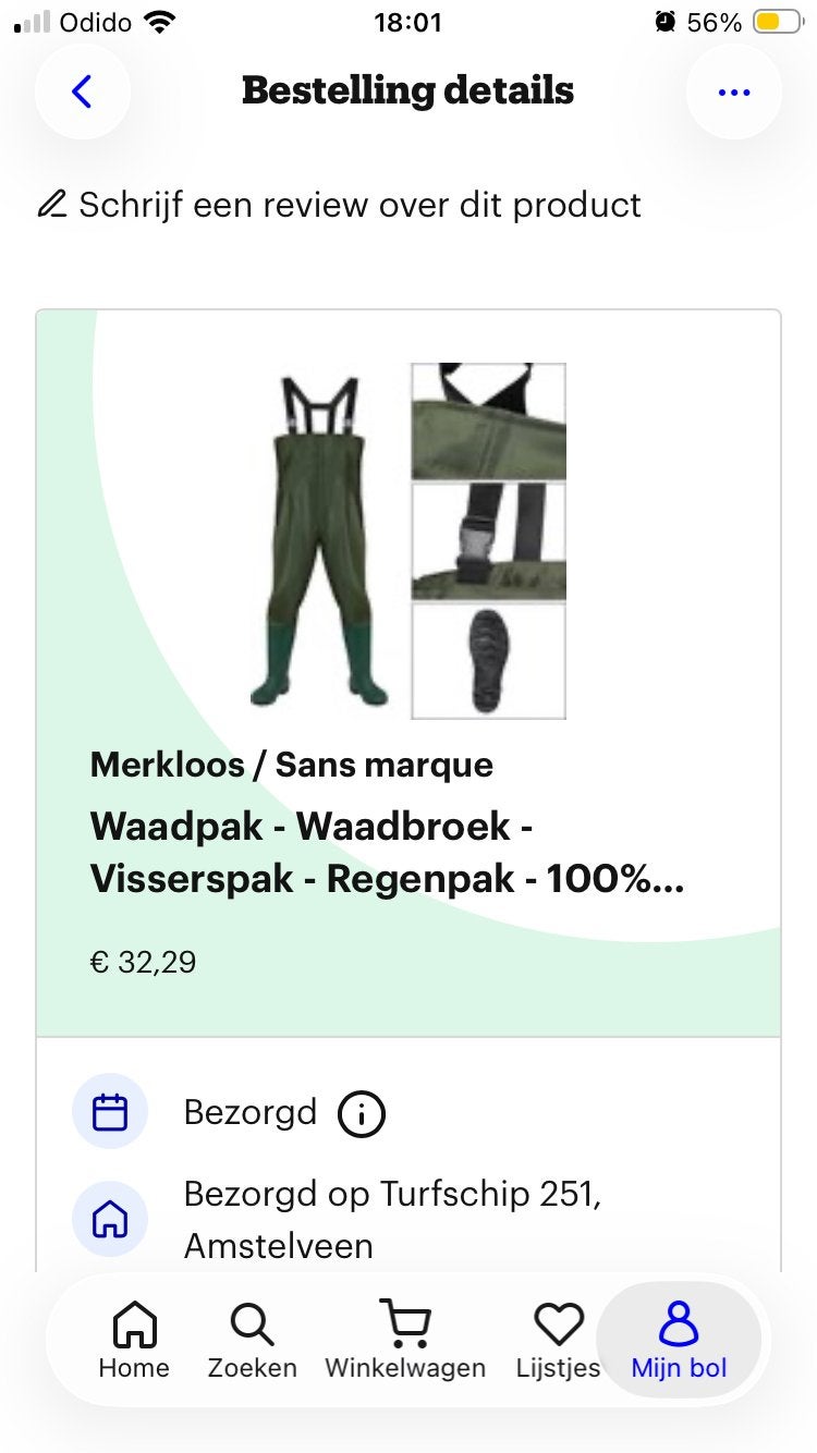 Groen waadpak - Visserspak maat 41, Ophalen of Verzenden, Zo goed als nieuw, Kleding