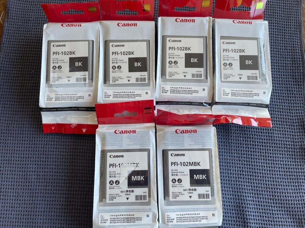 Canon PFI-102 , set van 9 inktpatronen, Canon, Nieuw, Ophalen of Verzenden, /