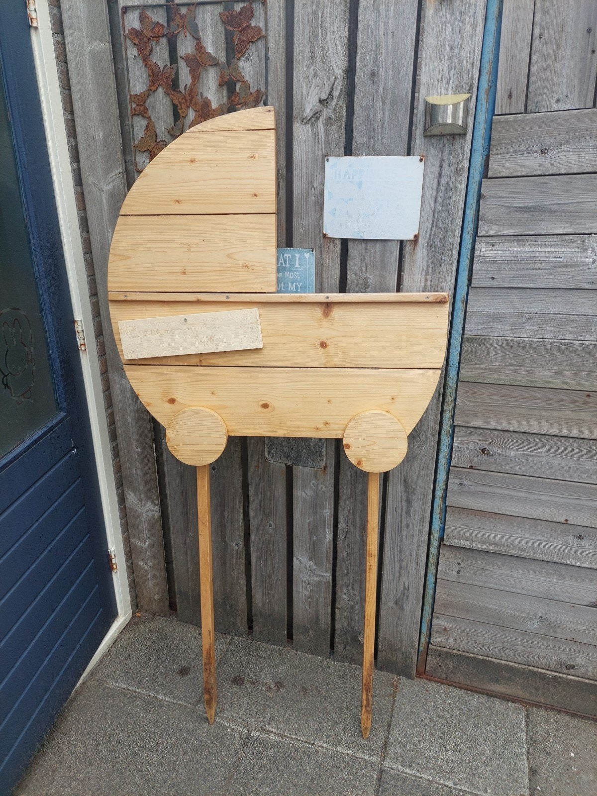 Houten Geboortebord te huur, Kinderen en Baby's, Kraamcadeaus en Geboorteborden, Ophalen, Gebruikt, Geboortebord