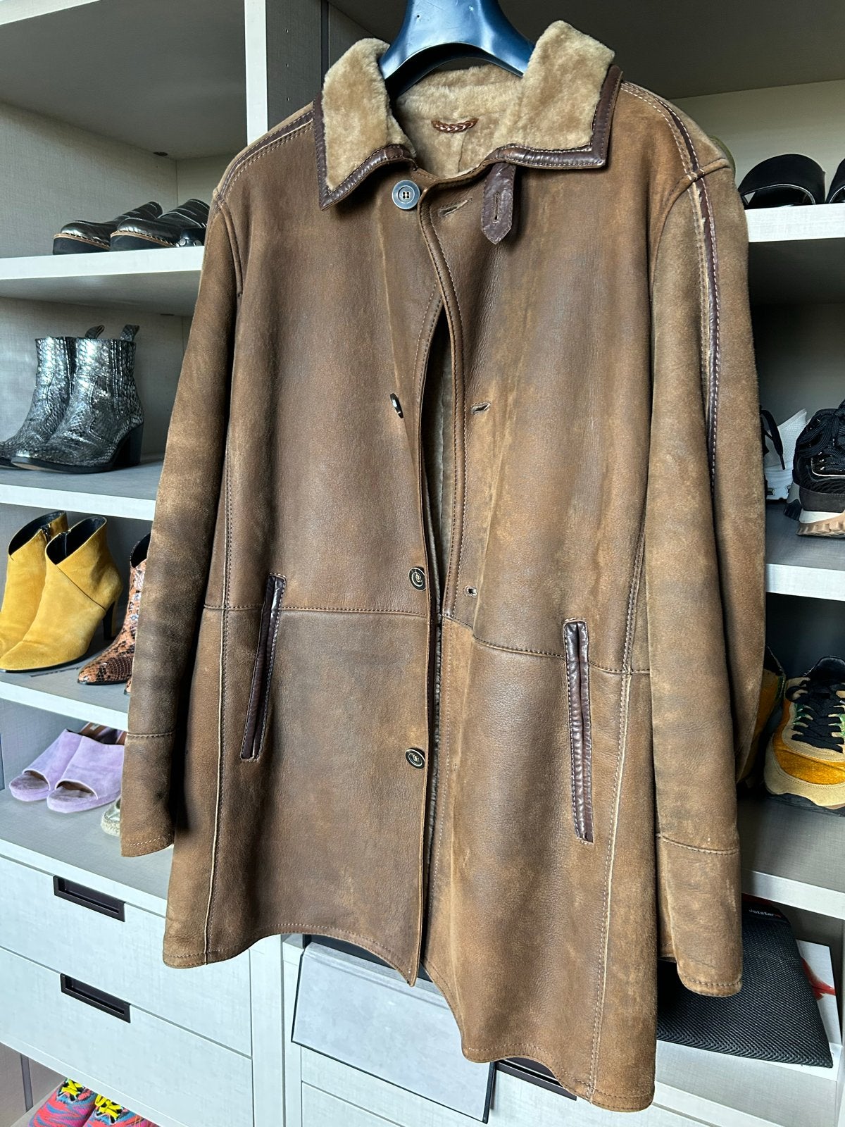GIMO'S MENSWEAR Leren Jas - Bruin, lammy Maat xxl, Ophalen of Verzenden, Zo goed als nieuw, Overige maten, Bruin