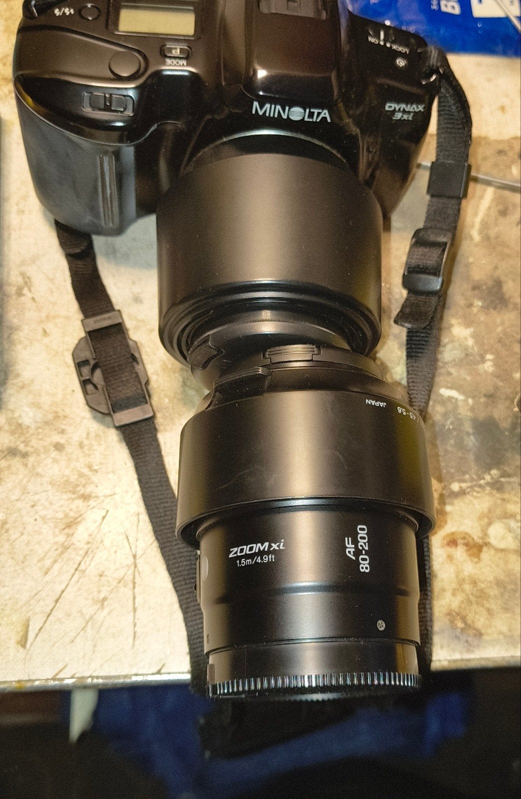 Minolta Dynax 3xi Spiegelreflexcamera met AF 80-200 lens, Ophalen of Verzenden, Gebruikt, Spiegelreflex, Minolta