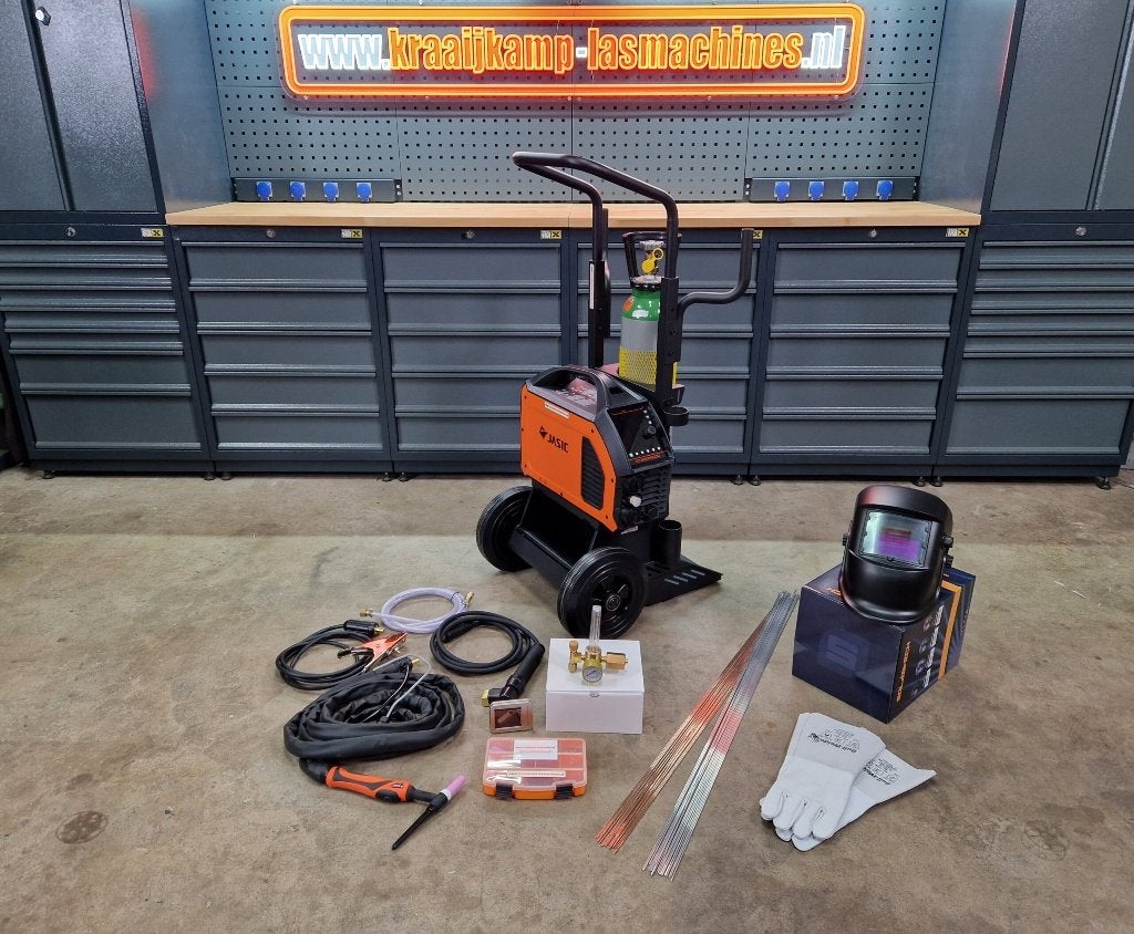 Compleet pakket! Jasic EVO20 TIG200P AC/DC PFC PULSE 230v, Ophalen of Verzenden, Nieuw, 150 tot 250 ampère, Tig