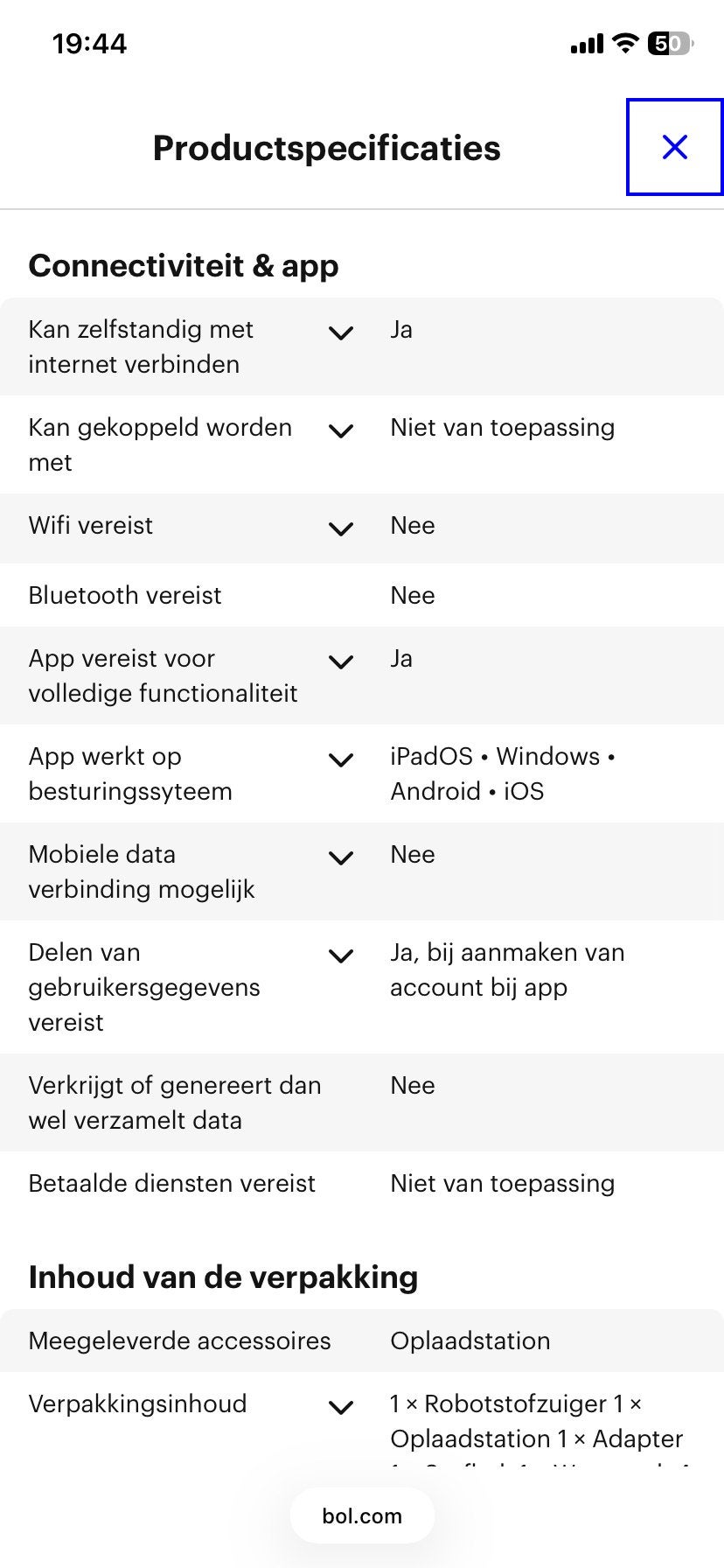 Foto 8 van Robotstofzuiger - Mist afstandsbediening, werkt via app