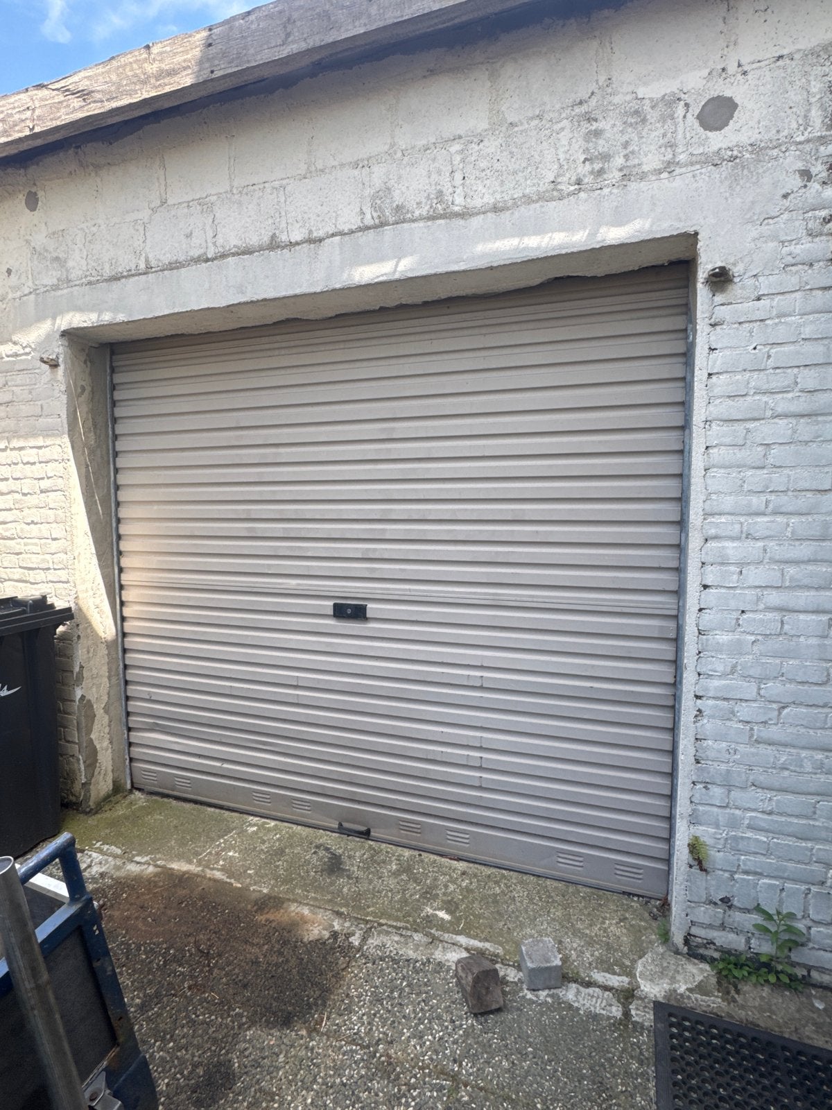 Rolpoort 2,46m breed, 4m hoog met geleiders, Ophalen, Gebruikt, Garagedeur, 120 cm of meer
