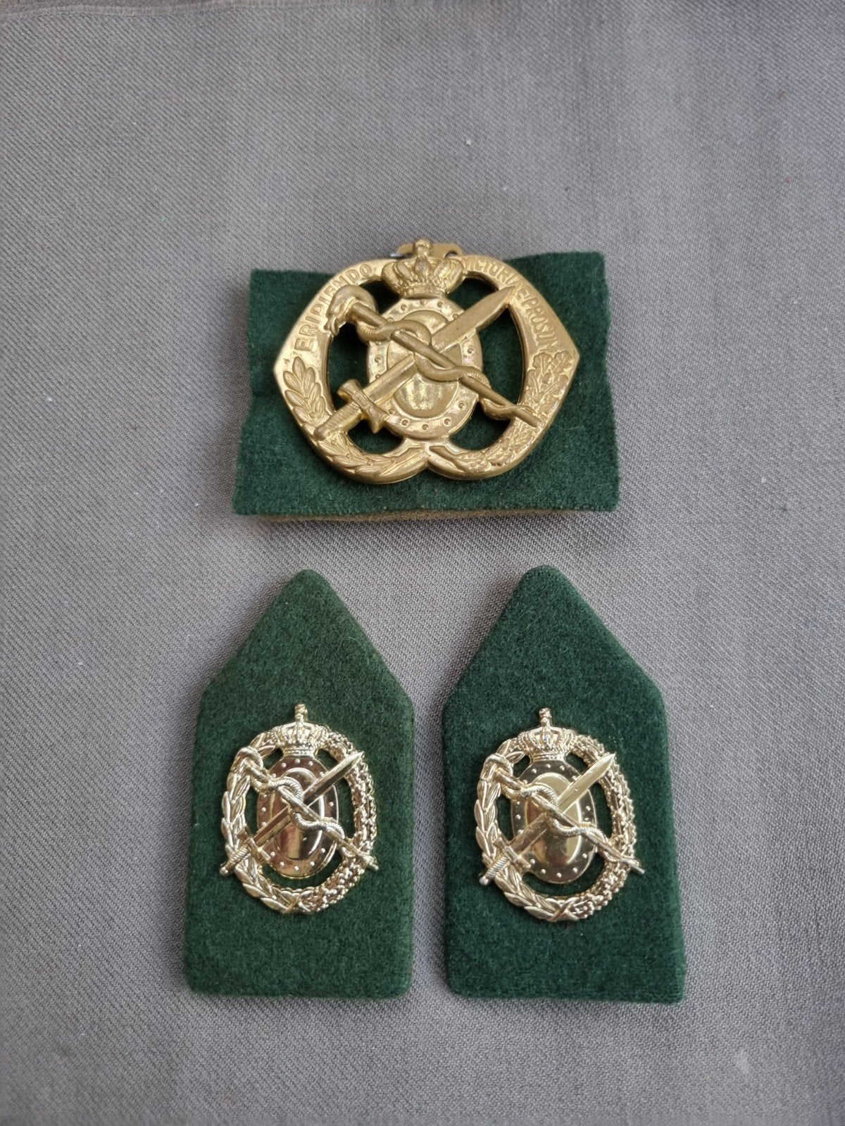 setje geneeskundige dienst (oogjes), Verzamelen, Ophalen of Verzenden, Landmacht, Nederland, Embleem of Badge
