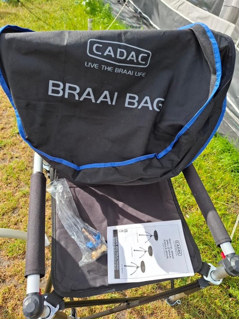 Cadac skottelbraai met beschermhoes, Ophalen, Campingstoel