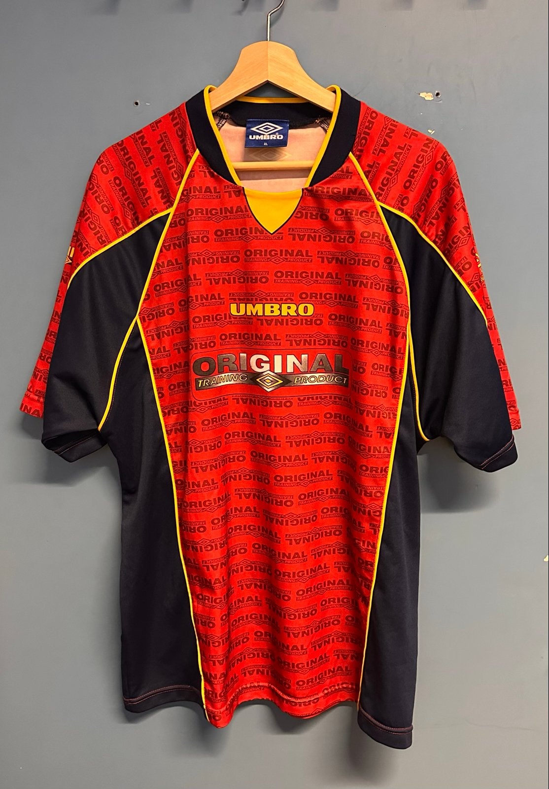Vintage Umbro Voetbal Training Shirt Jaren '90 - Maat XL, Verzenden, Gebruikt