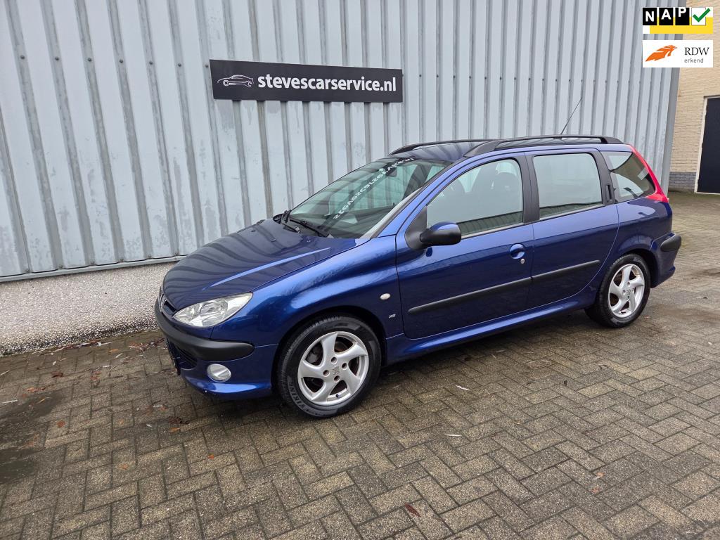 Peugeot 206 SW 1.6-16V XS-line station 187dkm, Voorwielaandrijving, Zwart, 4 cilinders, Blauw