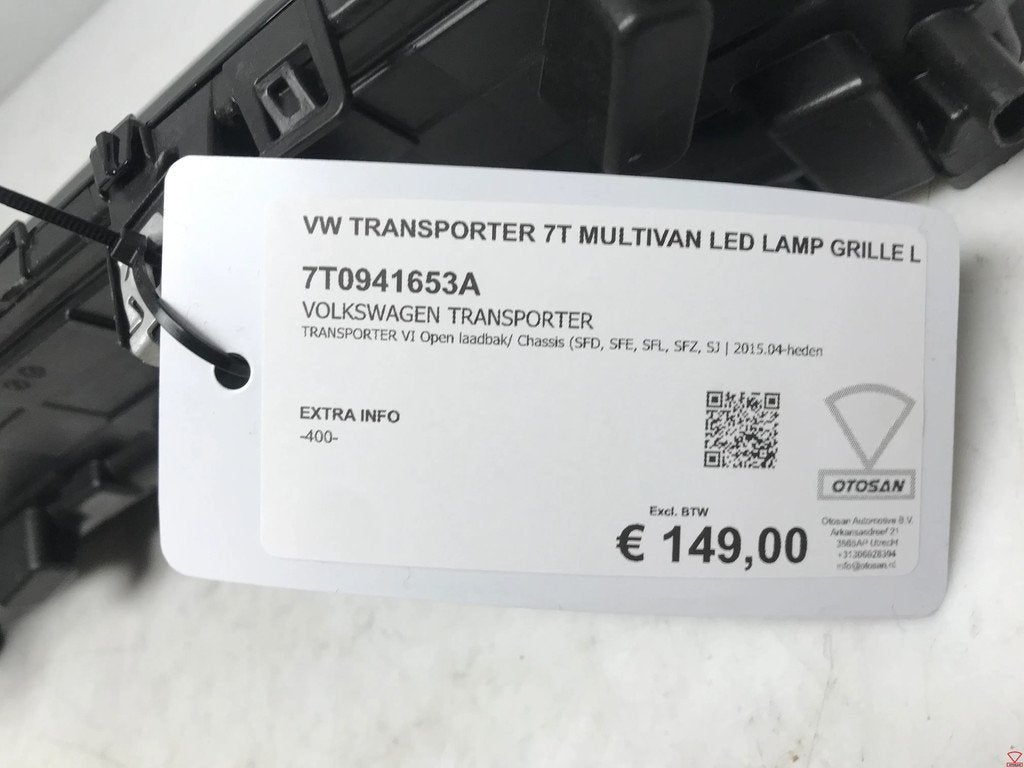 VW Transporter T7 Multivan LED Lamp Grille Links 7T0941653A, Gebruikt, Volkswagen, Volkswagen AG, Berliner Ring 2
38440  Wolfsburg, DE