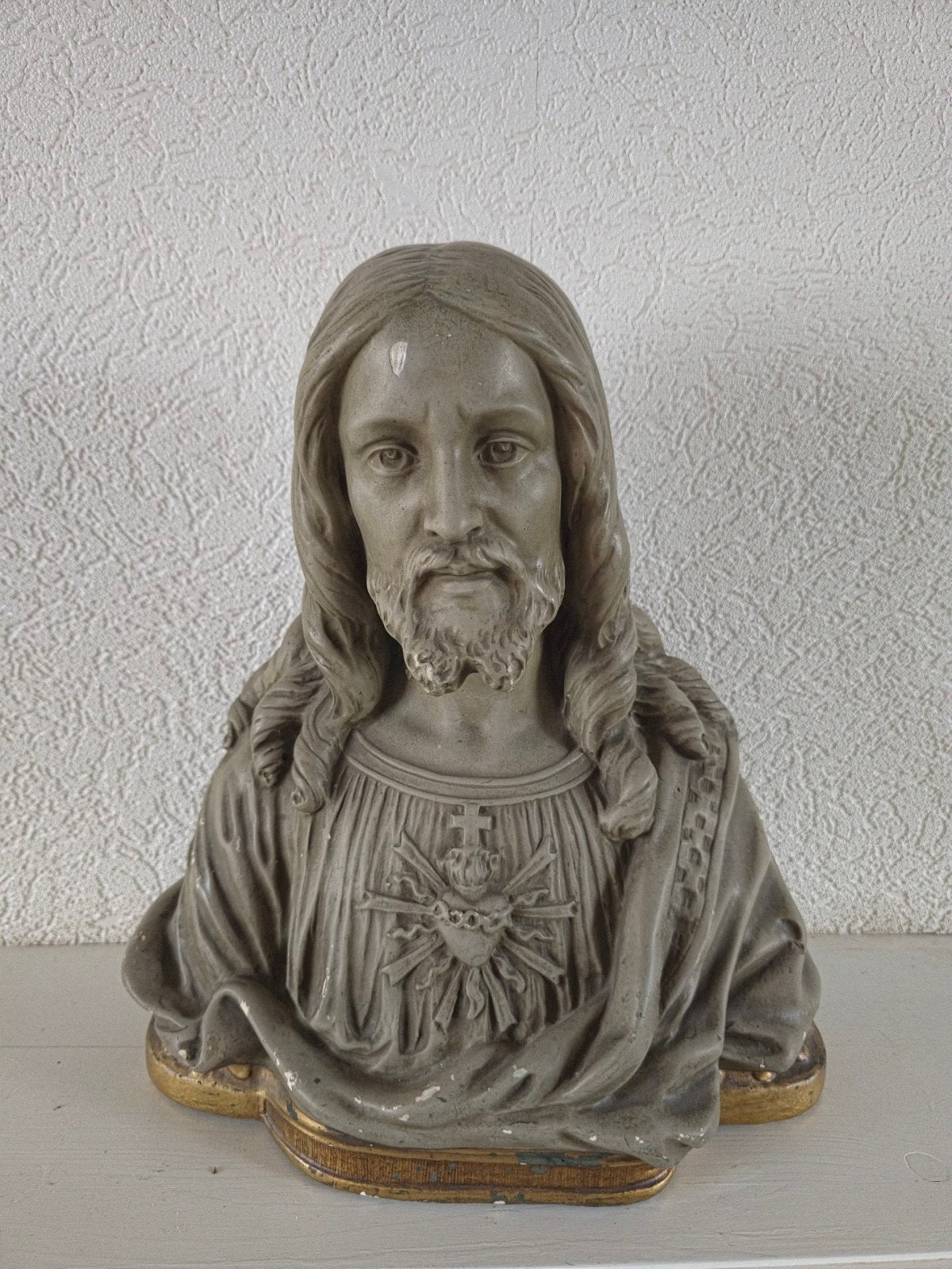 Vintage Heilig Hart Jezus Buste - Gesigneerd M. Fiorucci, Ophalen