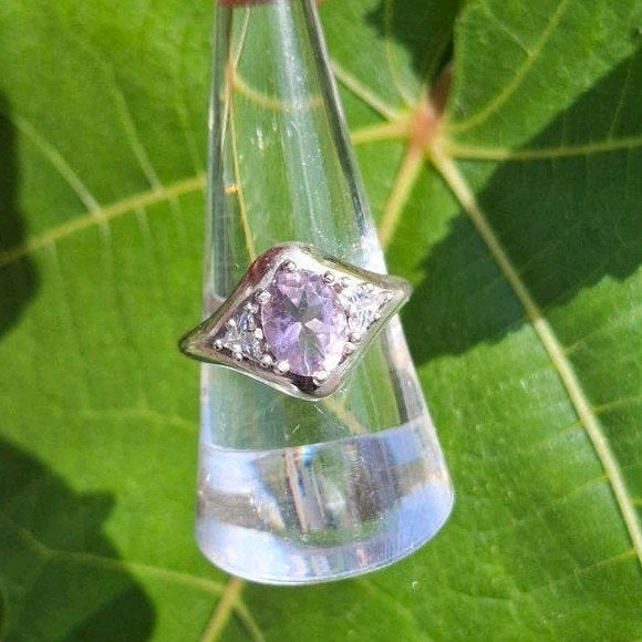 Handgemaakte Zilveren Ring met Natuurlijke Amethist, Ophalen of Verzenden