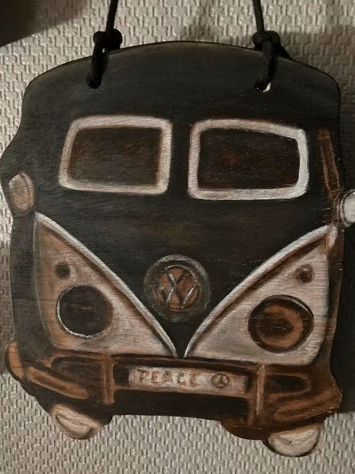 VW T1 geschilderd plakkaat - splitbus - spijlbus, Ophalen of Verzenden, Zo goed als nieuw