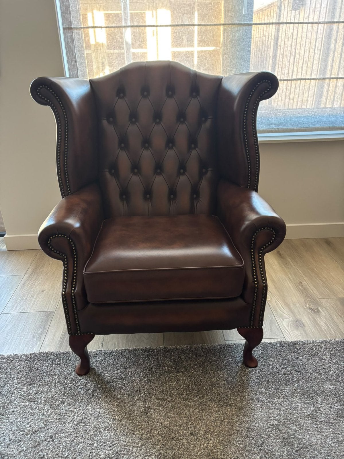 Te Koop originele chesterfield wing chair xl, Ophalen, Nieuw, Minder dan 75 cm, 50 tot 75 cm