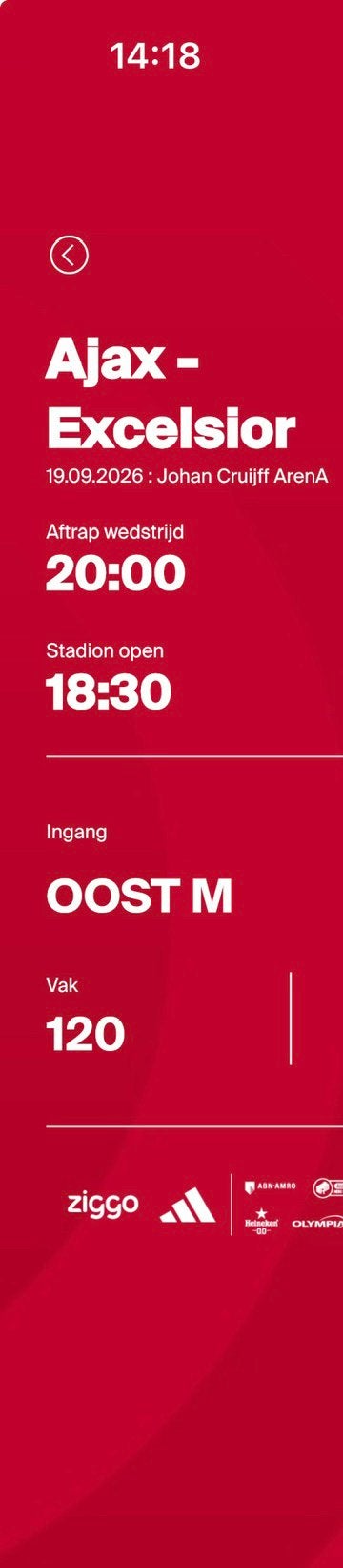 Ajax vs Excelsior kaartje, Eén persoon