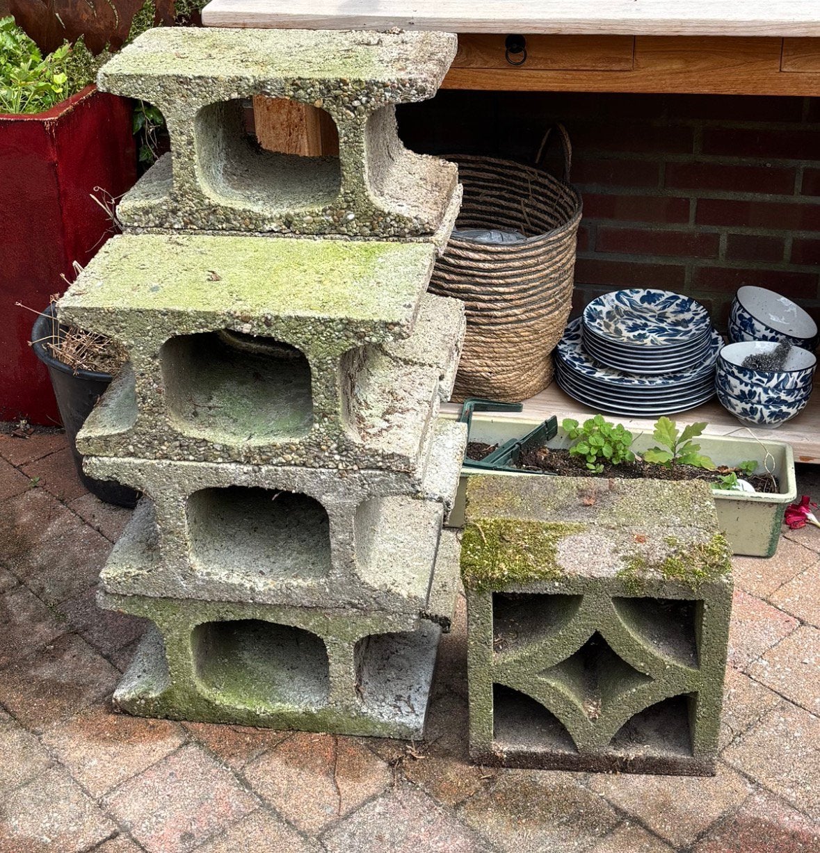 Retro stenen voor de tuin - diverse soorten, Tuin en Terras, Tegels en Klinkers, Ophalen, Gebruikt, Overige typen, Minder dan 5 m²