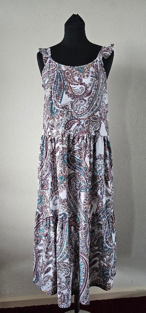 Jane Lushka Batik Travelstof Jurk maat M (24325), Maat 38/40 (M), Meerkleurig, Ophalen of Verzenden, Zo goed als nieuw