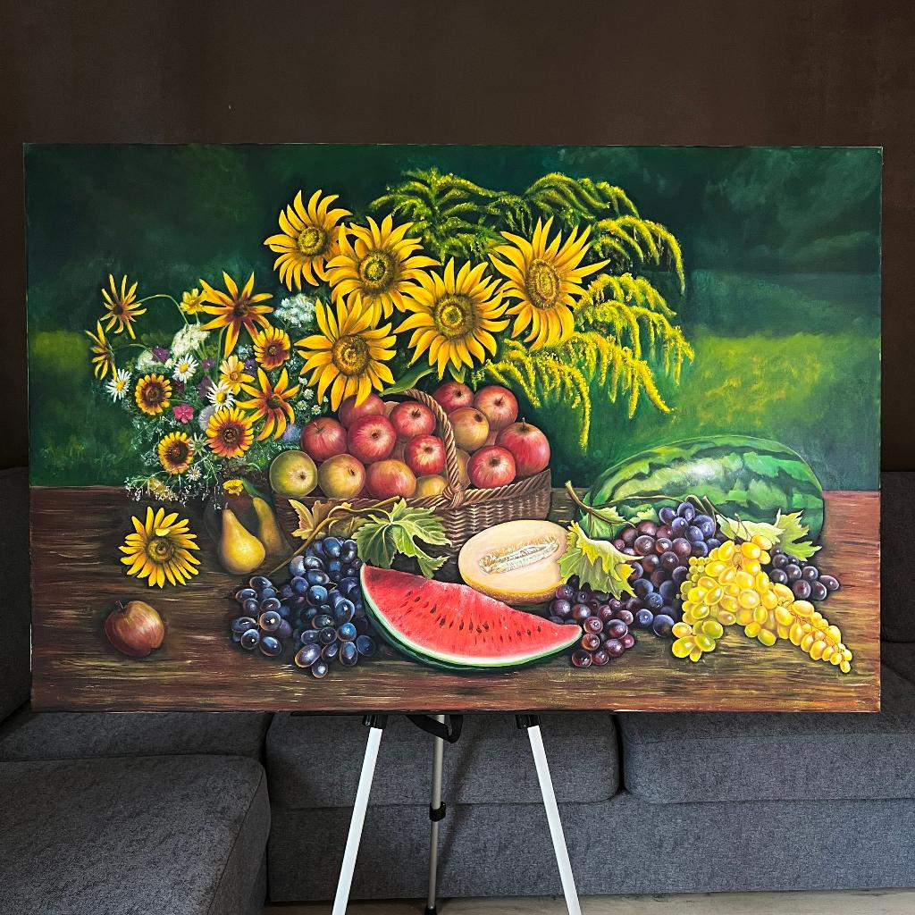 Abundant August, Oil Painting (120x80cm), Nieuw, Ophalen of Verzenden, Schilderij, 100 tot 125 cm