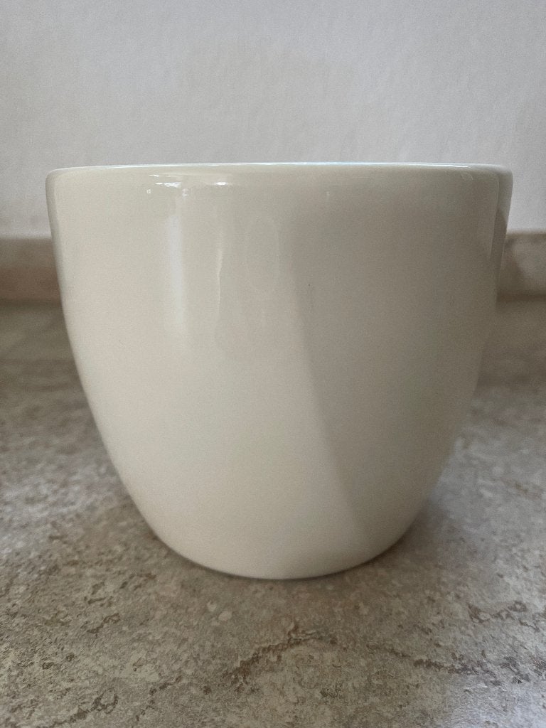 Bloempot  Glad  Kleur: Crème  Nieuw, Rond, Nieuw, Ophalen of Verzenden, Aardewerk