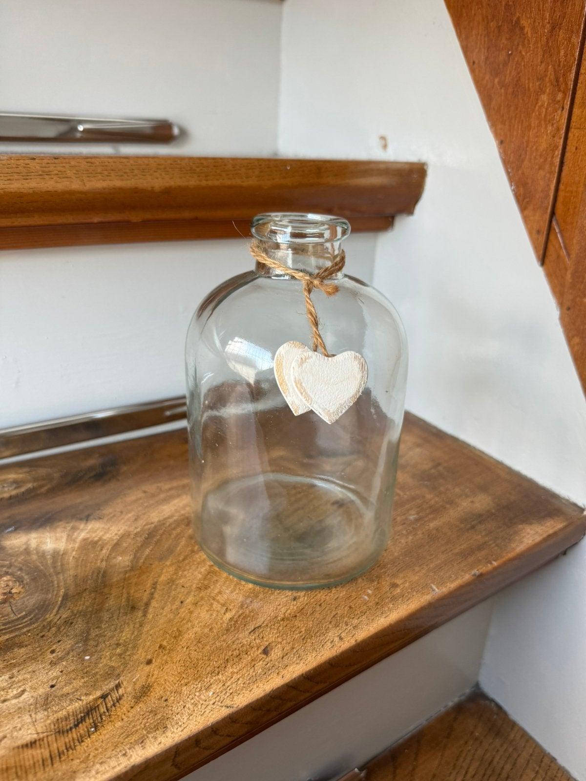 Glazen vaas met hartjes, Ophalen of Verzenden, Zo goed als nieuw, Glas