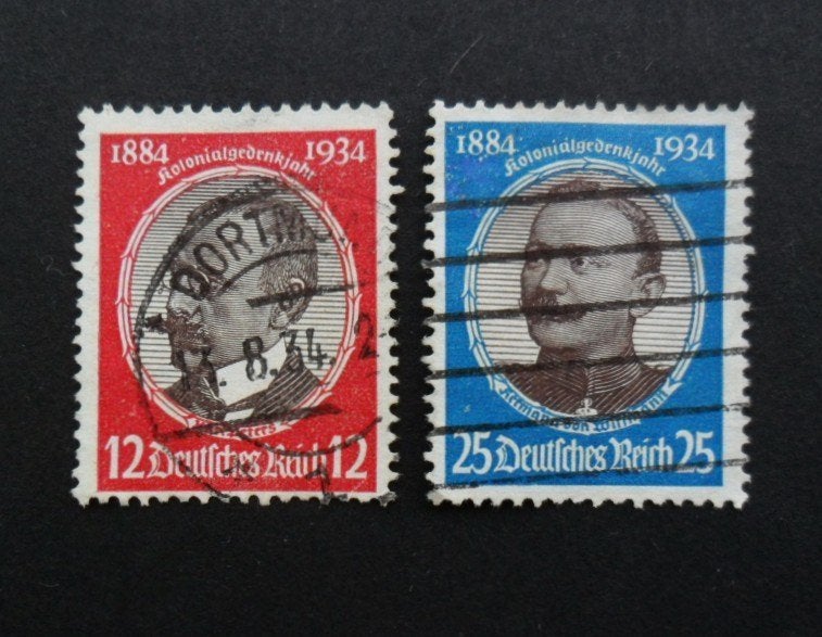 Reich : Mi-542 12Pf + Mi-543 25 Pf Kolonialgedenkfeier 1934, Ophalen of Verzenden, Duitse Keizerrijk, Gestempeld