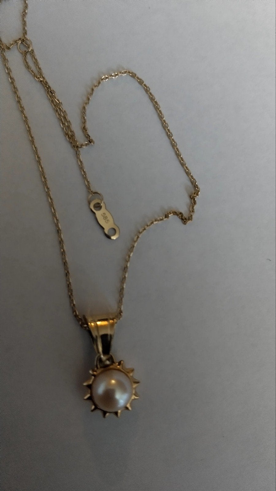 14 Karaat gouden halsketting met 14 Karaat hanger 585, Sieraden, Tassen en Uiterlijk, Kettingen, Ophalen of Verzenden, Zo goed als nieuw