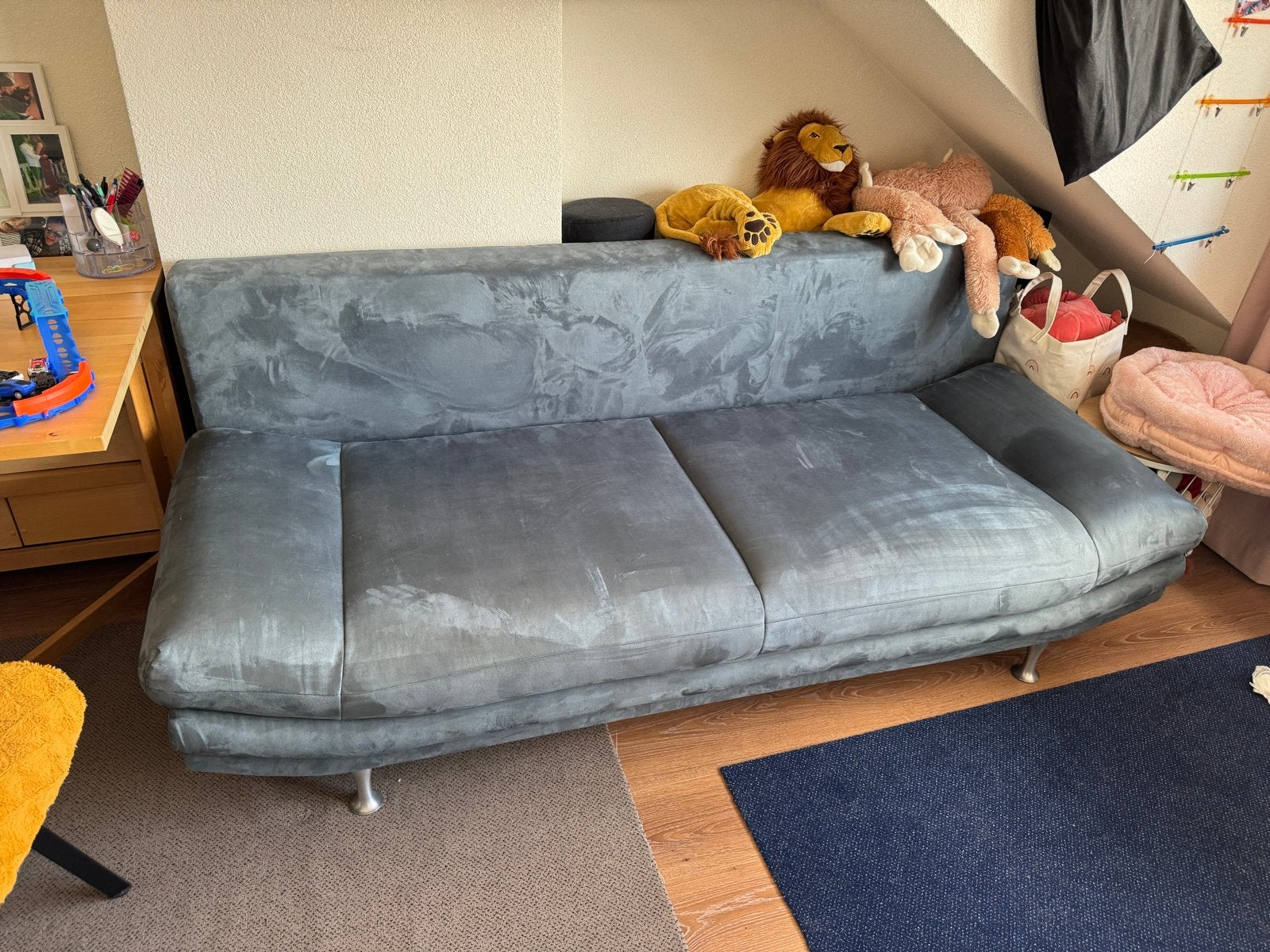 Slaapbank met topdekmatras (katvriendelijk), Ophalen, Gebruikt, Grijs