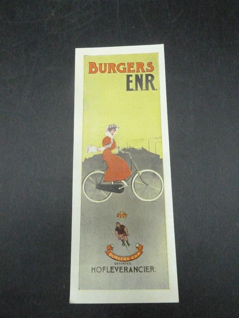 Antieke bladwijzer Burgers fietsen 1920 Maarten Kingma, Verzamelen, Ophalen of Verzenden, Nieuw, Reclame