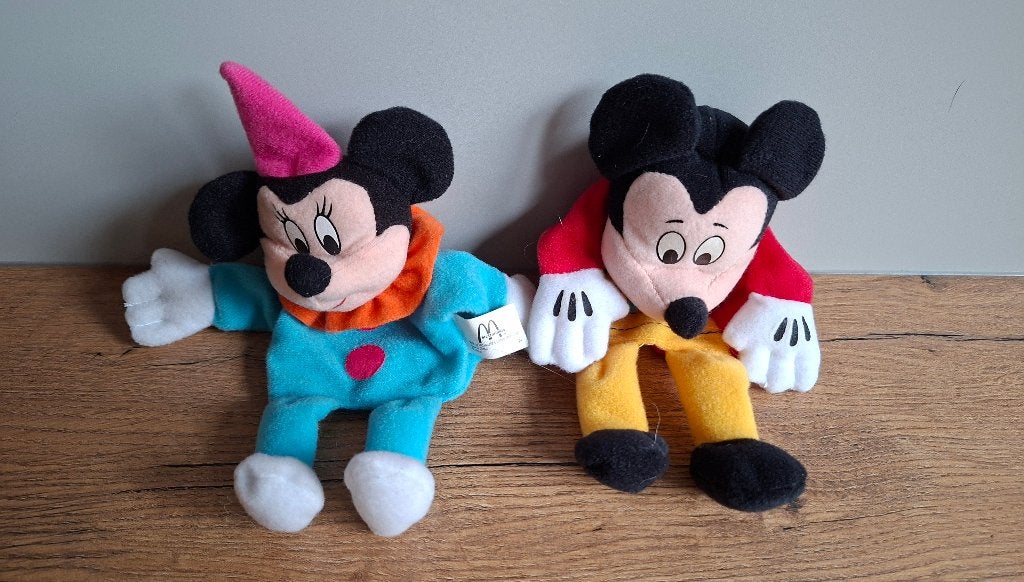 Mickey en Minnie handpoppen Disneyland Parijs McDonalds, Ophalen of Verzenden, Mickey Mouse, Nieuw, Knuffel
