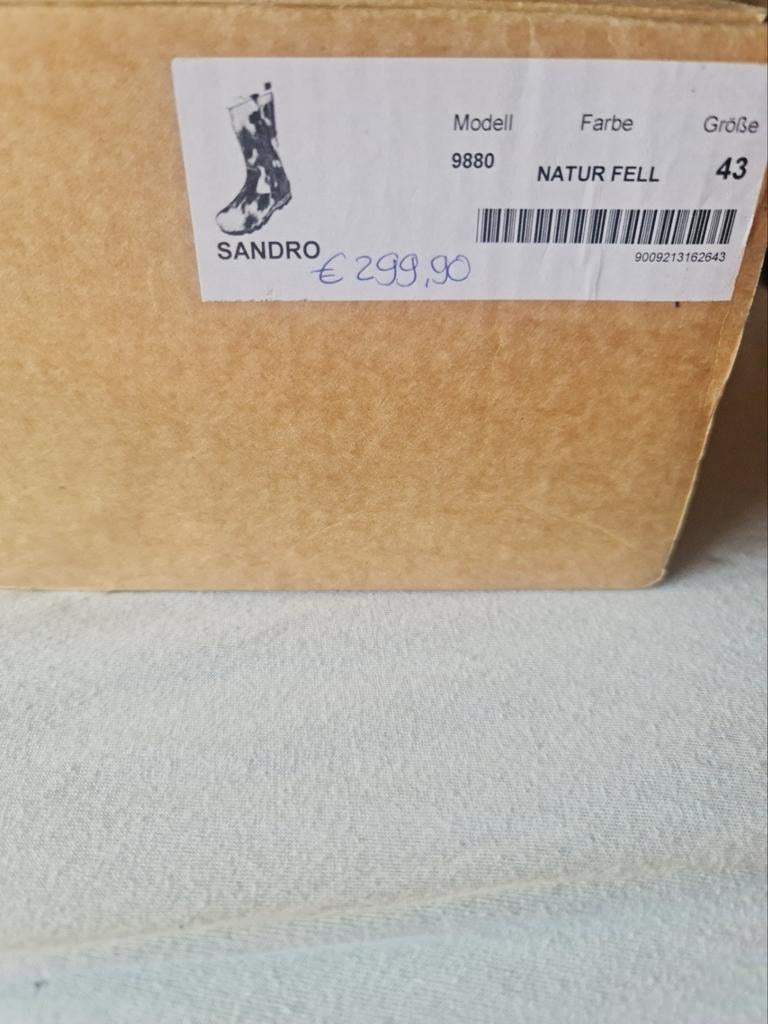 Sandro Woody Laarzen - Bruin/Wit Gevlekt Leer, Bruin, Lage of Enkellaarzen, Sandro, Nieuw