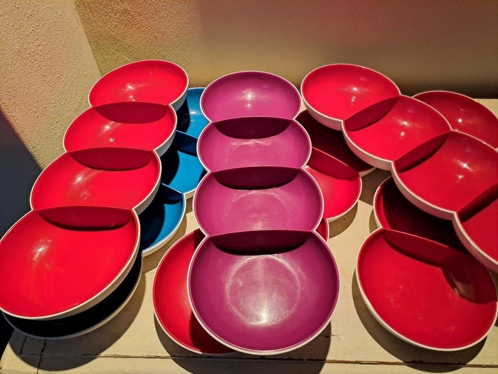 10x Tupperware Allegra tapasschaal | serveerschaal, Ophalen, Zo goed als nieuw, Geel, Overige typen