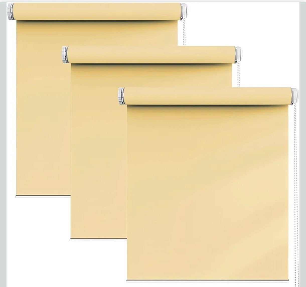 Roller Blinds Blackout 65x110cm,Beige,Mounting Parts Include, Zonwerend, Overige merken, Geel, Nieuw