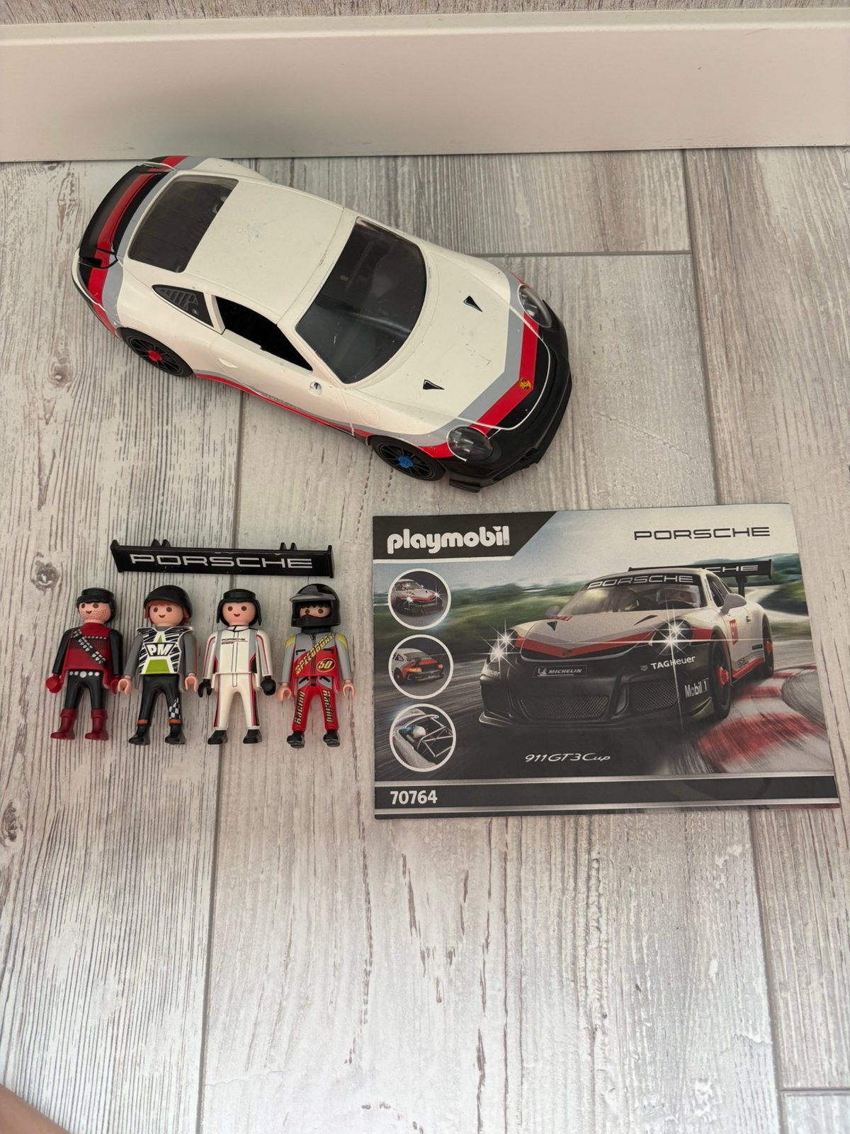 Playmobil porsche auto met lampjes en poppetjes, Ophalen of Verzenden, Zo goed als nieuw, Complete set, Voertuig