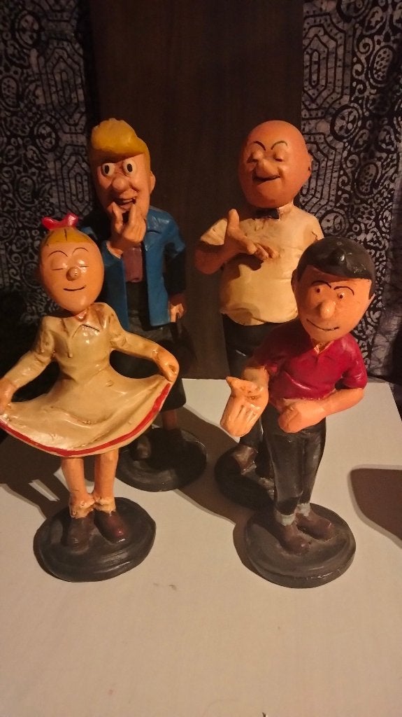 Suske en Wiske beeldjes set - Oerversie begin jaren 60, Ophalen of Verzenden, Suske en Wiske, Gebruikt, Beeldje of Figuurtje
