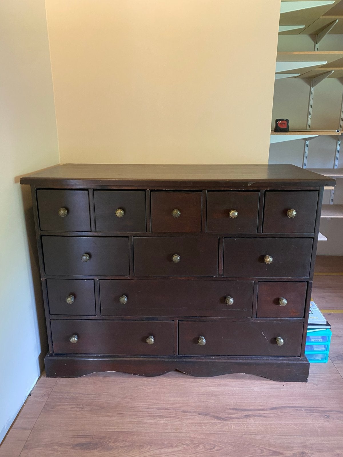 Vintage hardhouten dressoir/kast 120x53x91 cm, Ophalen, Gebruikt, 100 tot 150 cm, Met lade(s)