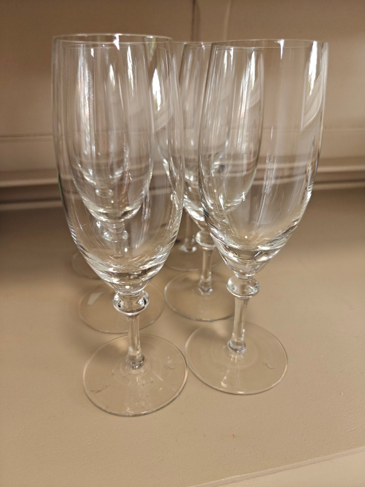 Set van 6 Christinenhütte champagneglazen - 22 cm hoog, Antiek en Kunst, Antiek | Glas en Kristal, Ophalen of Verzenden