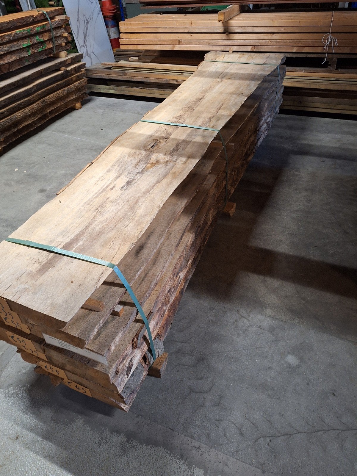 beukenhout stamen 260 cm lang 55 mm dik 40 tot 64 cm breed, Ophalen, Nieuw, 250 cm of meer, Planken