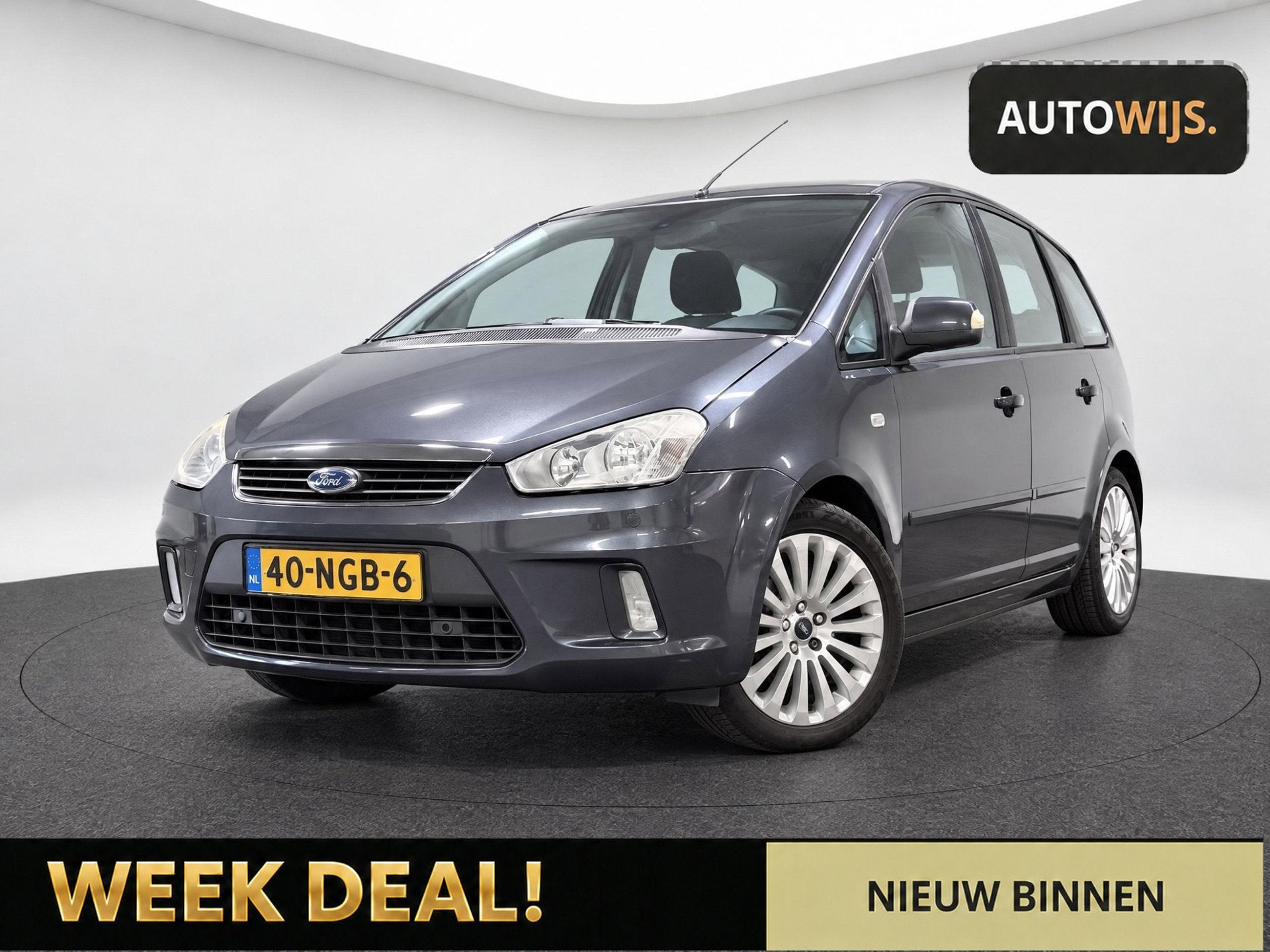 Ford C-Max 1.8-16V Limited|TREKHAAK|104DKM|NL AUTO|APK 2027, Voorwielaandrijving, Dealer onderhouden, Zwart, Handgeschakeld