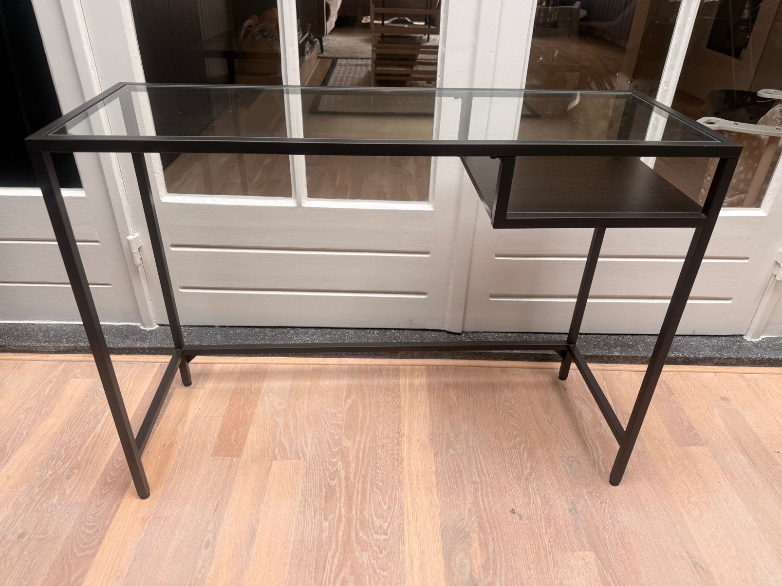 Ikea bureau laptoptafel zwart glas, Huis en Inrichting, Ophalen, 50 tot 100 cm, Glas, Zo goed als nieuw
