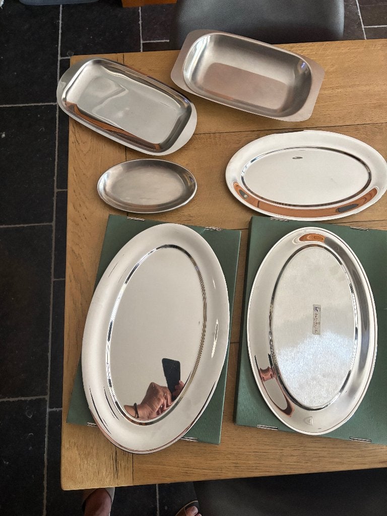 6 Stuks RVS serveer schalen, Ophalen, Overige materialen, Nieuw, Schaal of Schalen