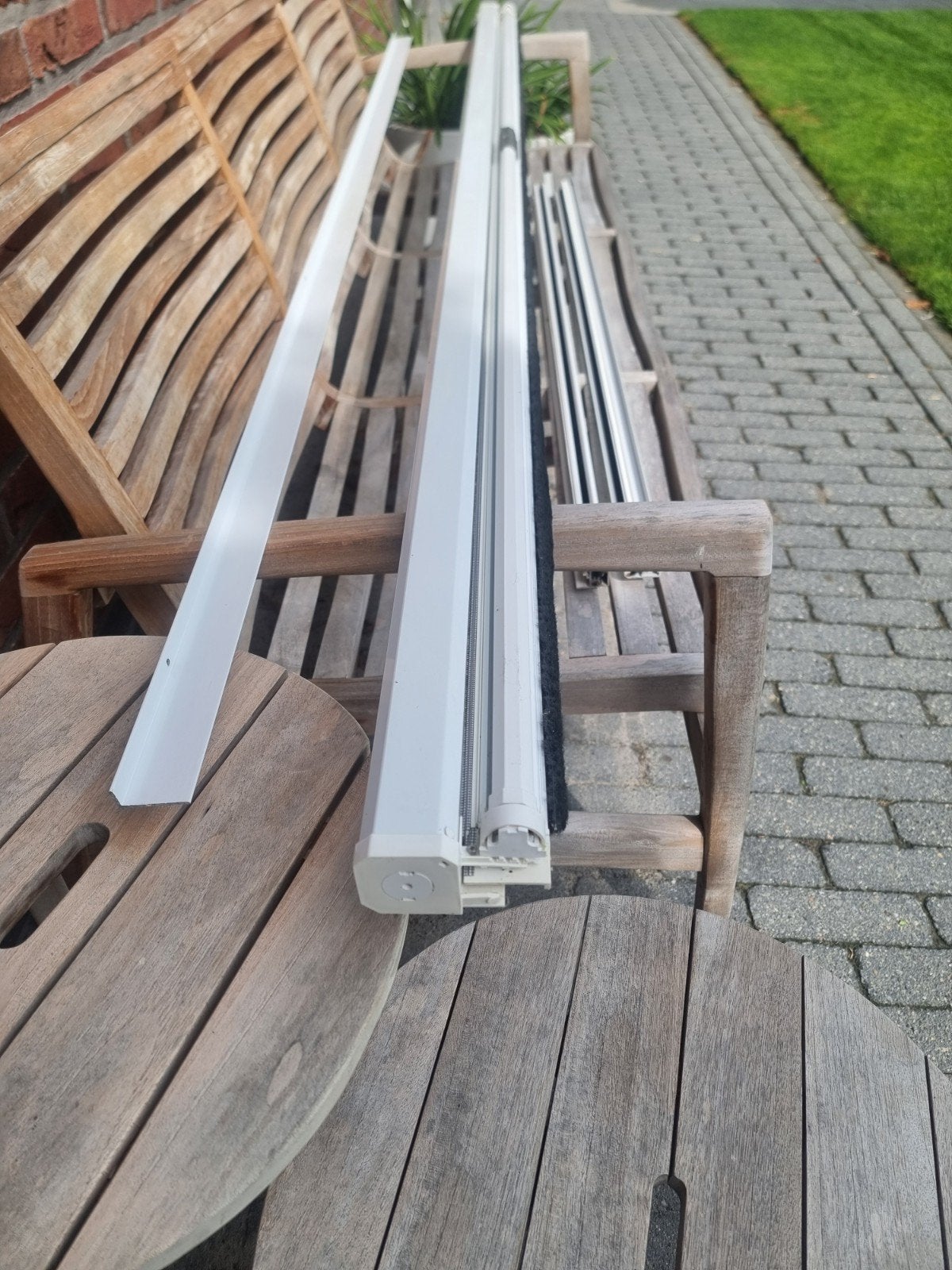 Luxaflex Witte schuifhordeur voor terrasdeur, Ophalen, Gebruikt, Hordeur, Schuifdeur