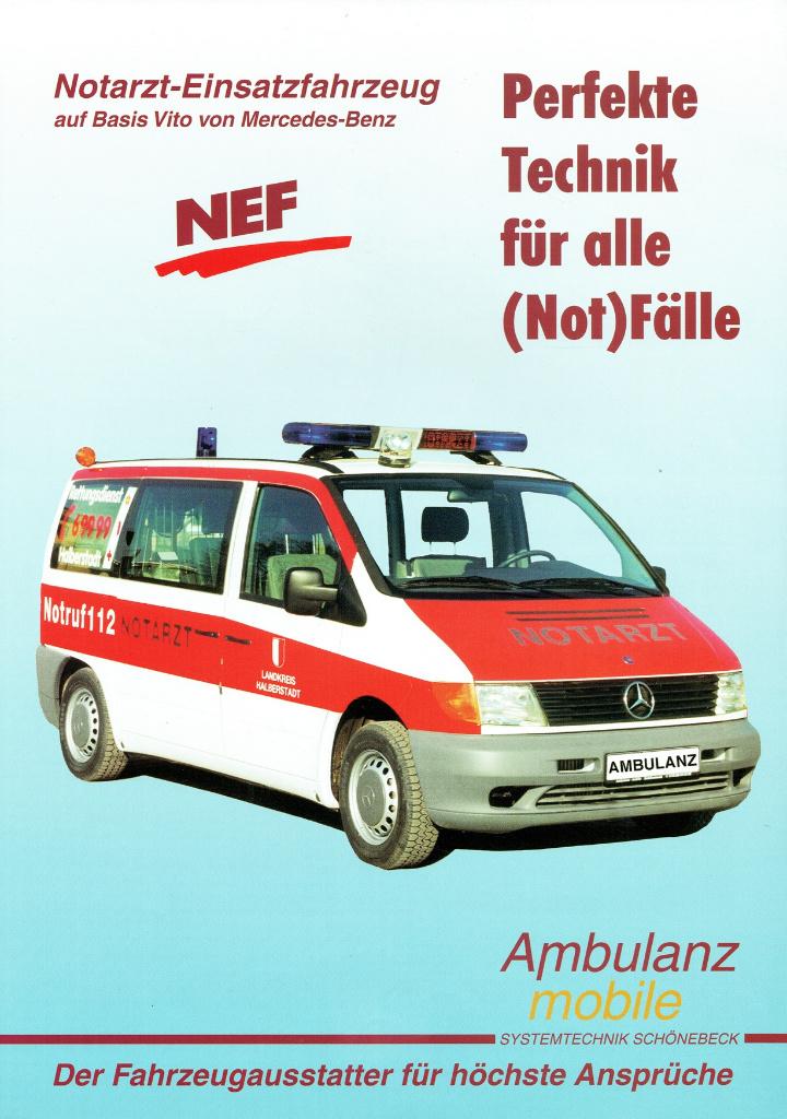 Folder Ambulanz Mobile Mercedes-Benz Vito NEF (ca.2000), Verzenden, Gelezen, Mercedes