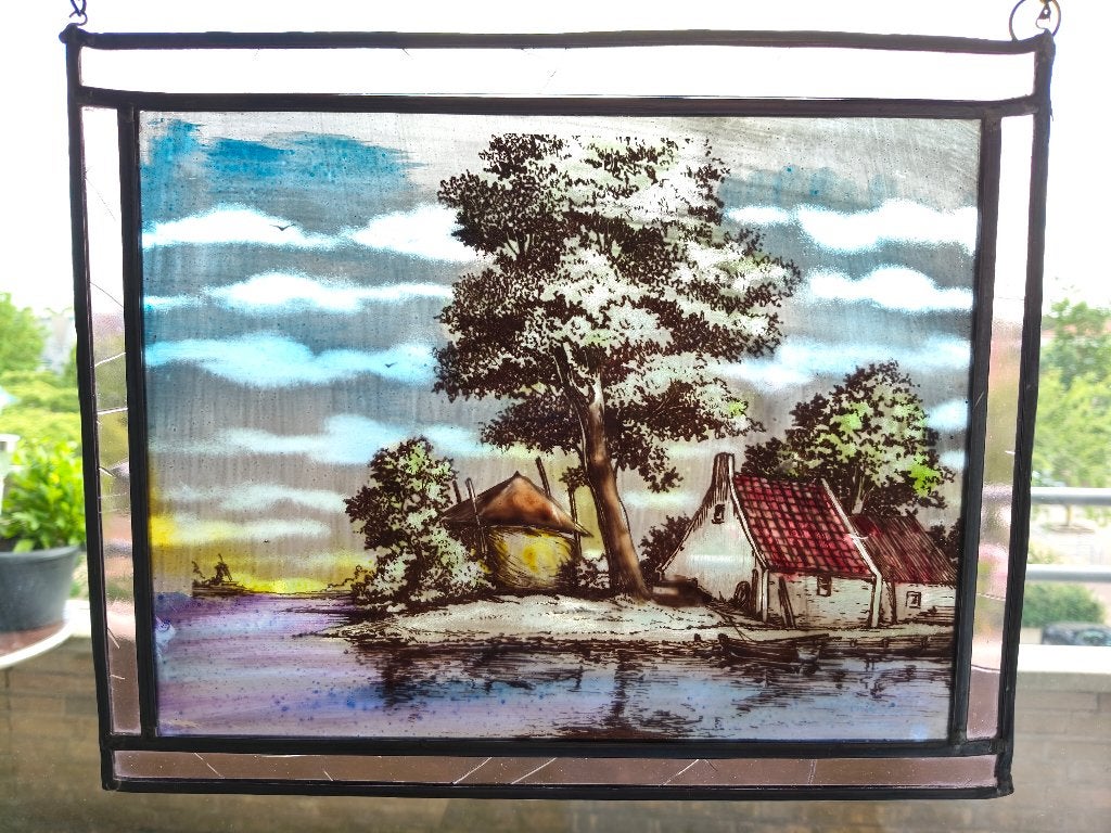 Raamhanger glas en lood, Antiek en Kunst, Antiek | Glas en Kristal, Ophalen