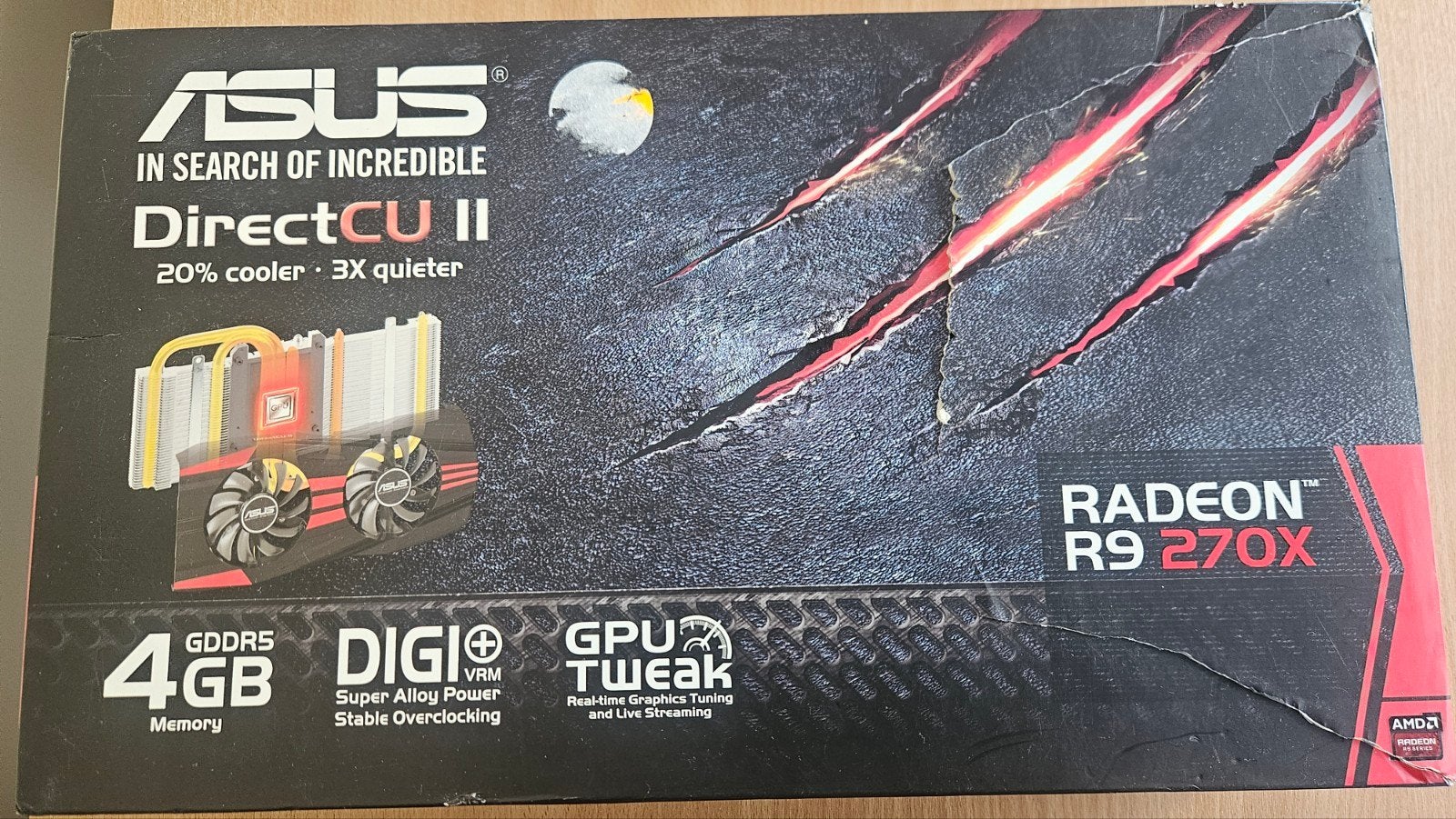 ASUS Radeon R9 270X DirectCU II 4GB GDDR5 Videokaart, Computers en Software, Ophalen, PCI-Express 3, Gebruikt, AMD